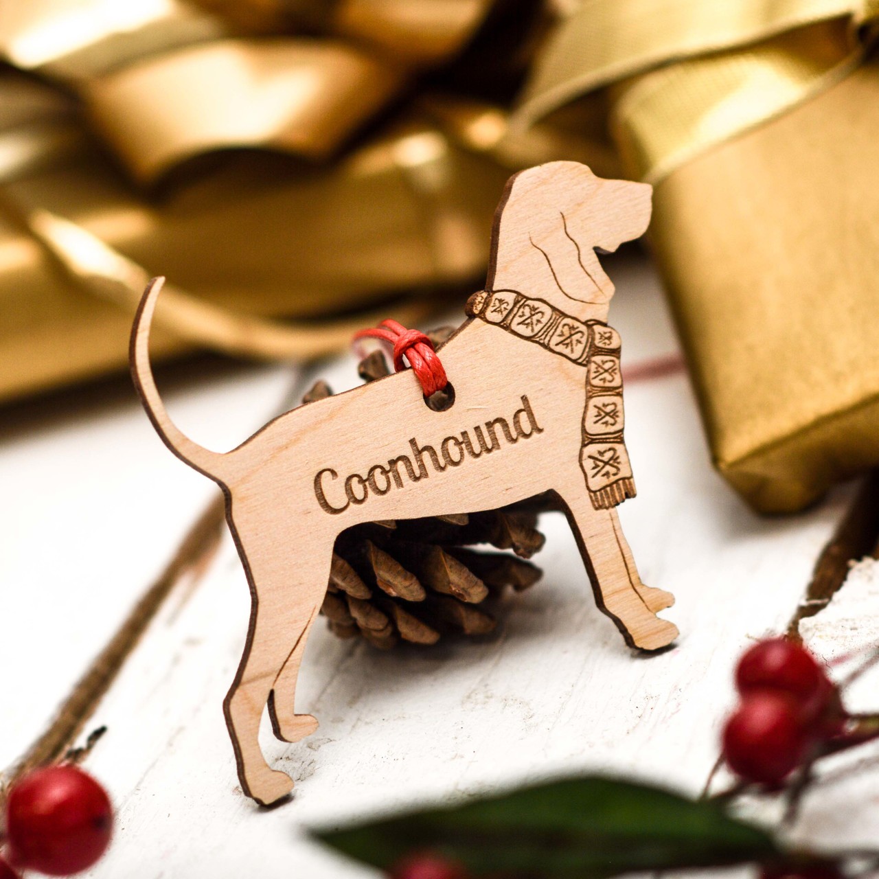 Personalised Coonhound Decoration
