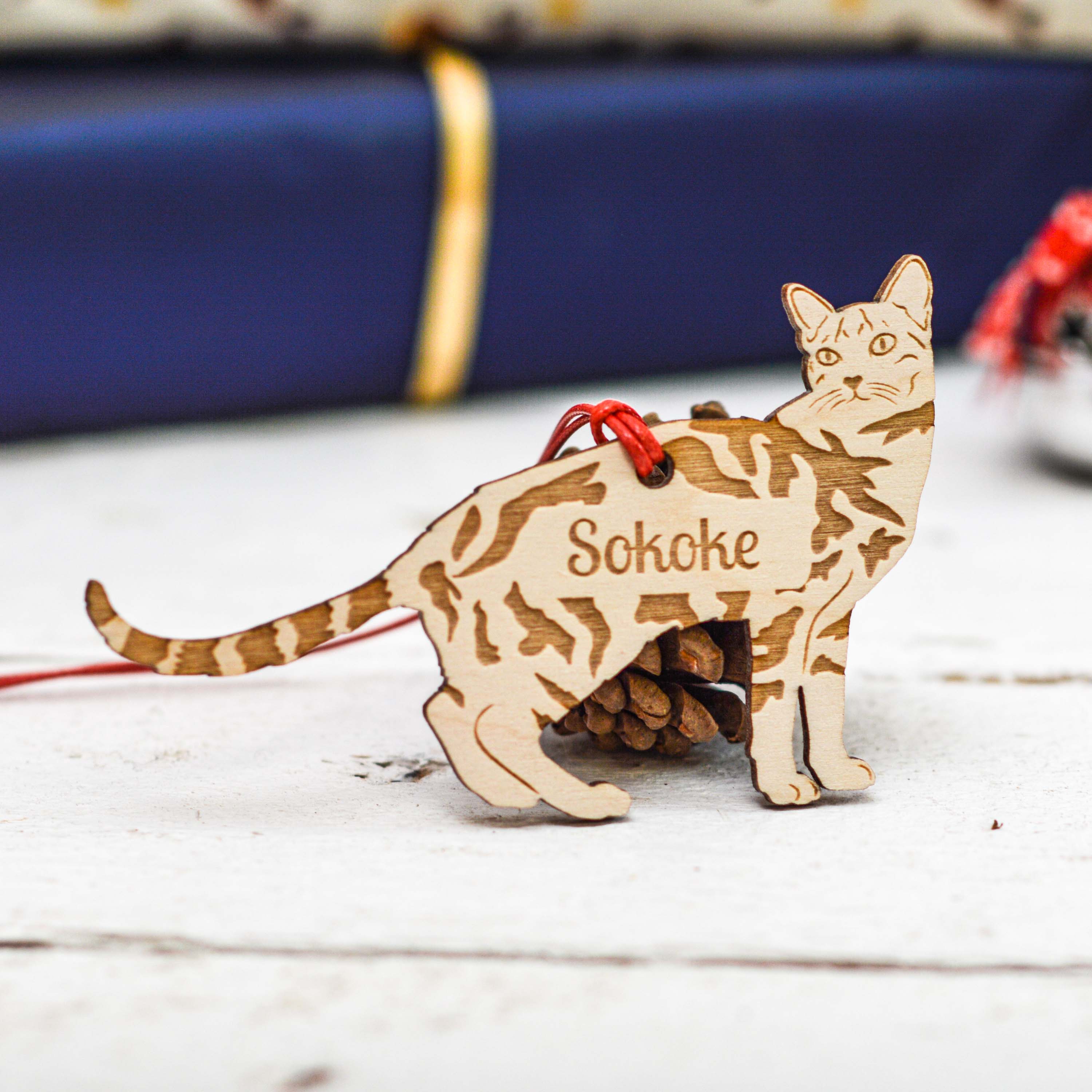 Personalised Sokoke Cat Decoration