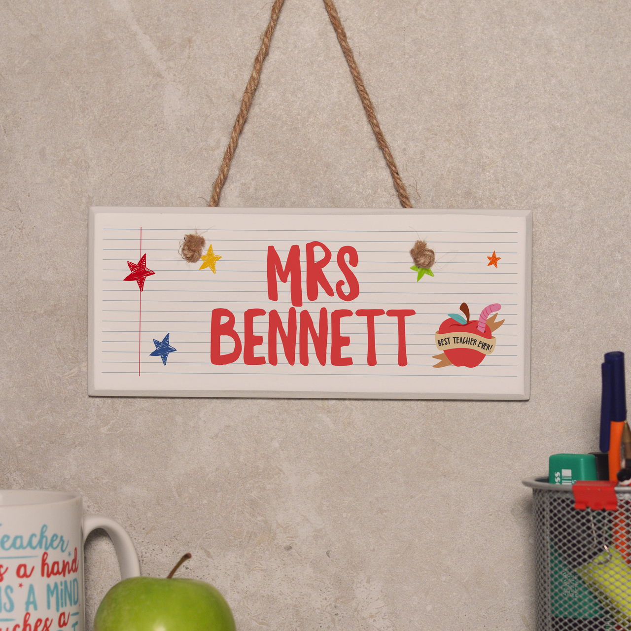 Personalised Teacher Name – Best teacher apple Sign