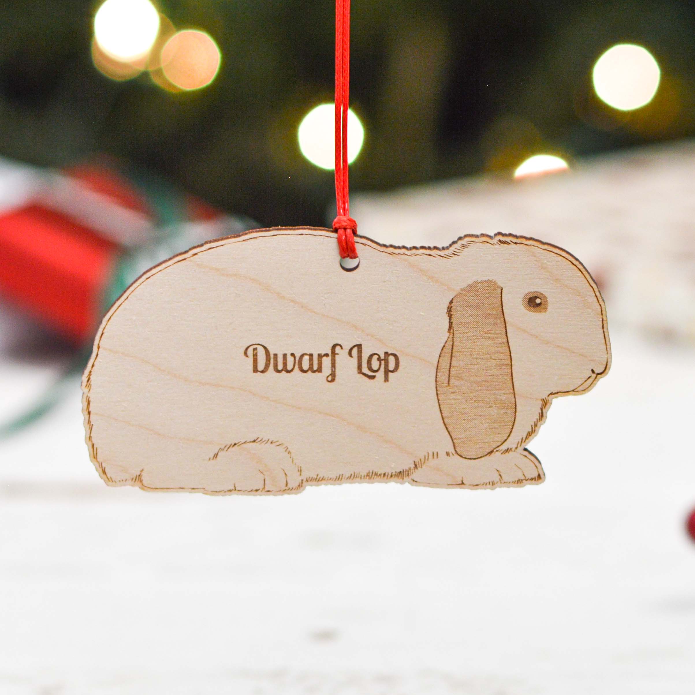Personalised Dwarf Lop Rabbit Decoration