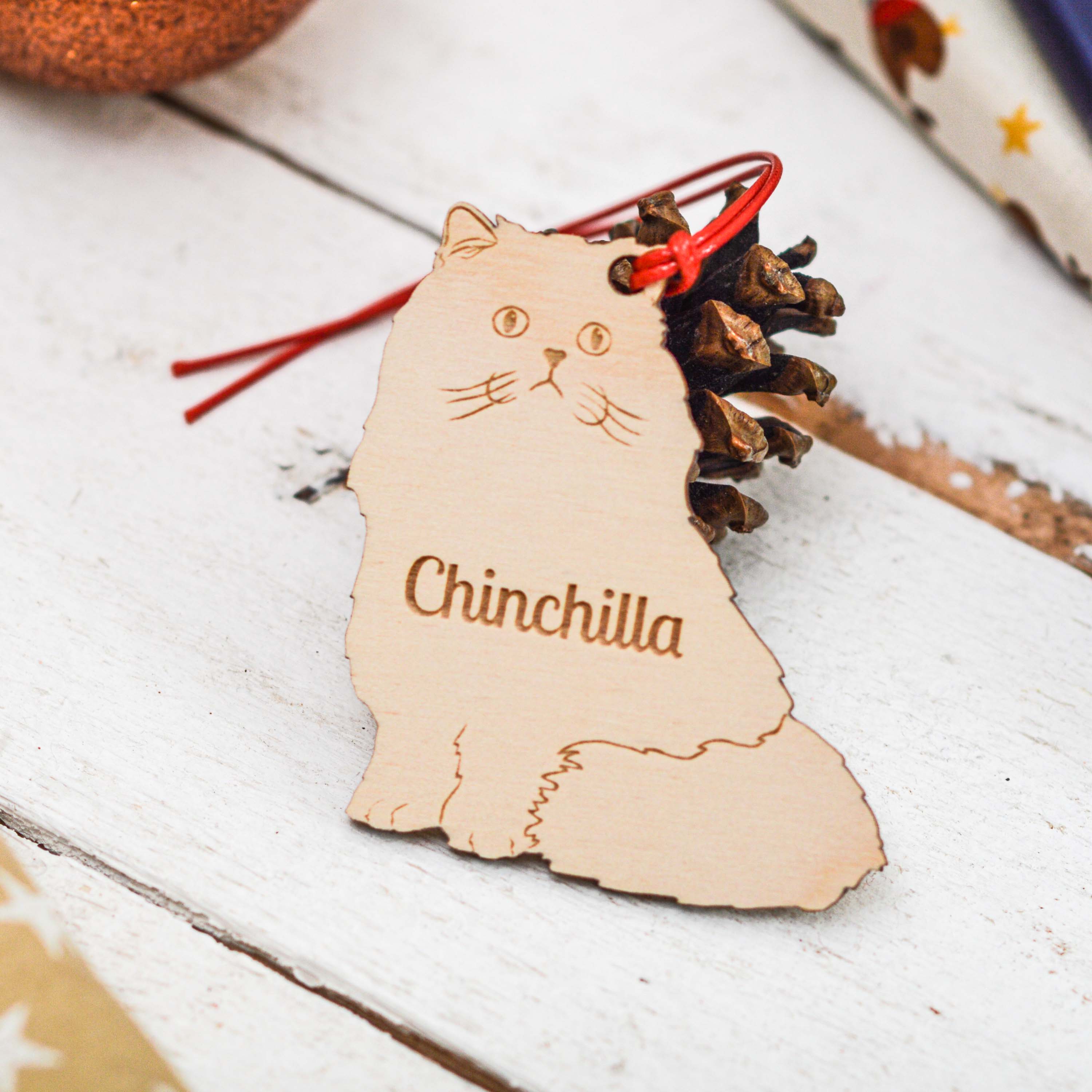 Personalised Chinchilla Cat Decoration