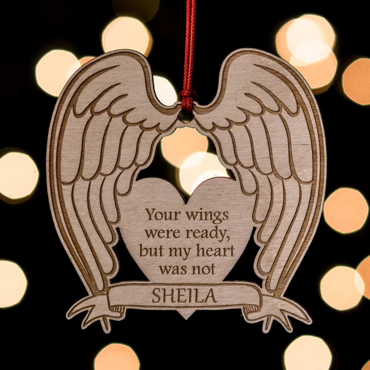 Personalised Angel Wings Remembrance Decoration