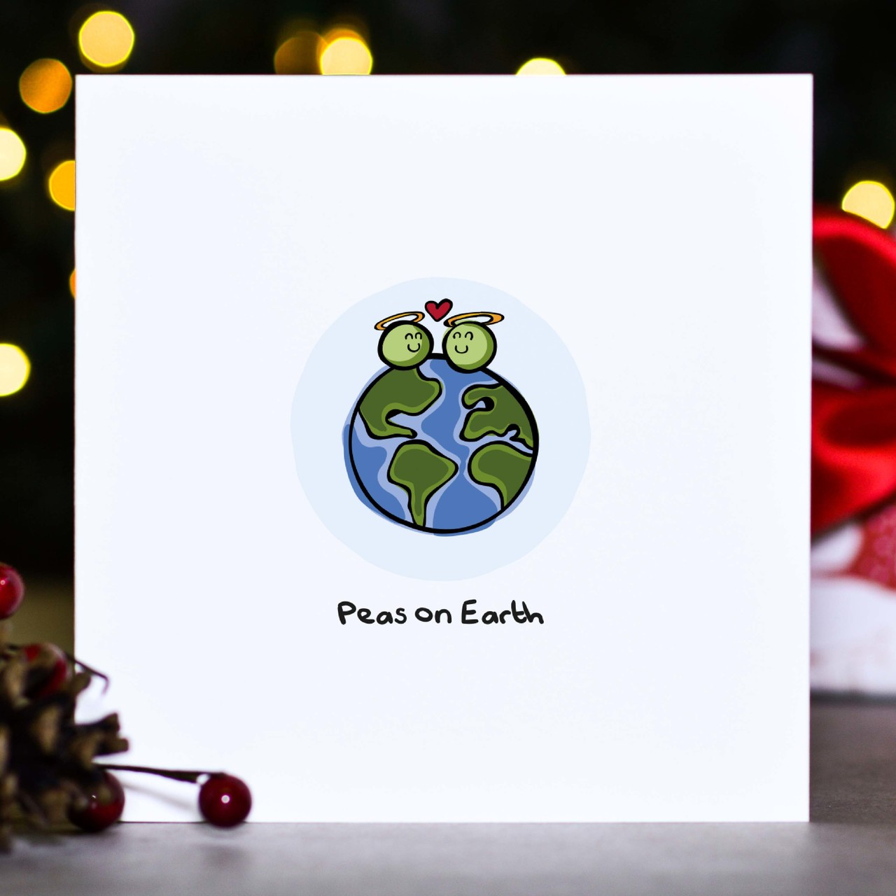 Peas on earth Christmas Card