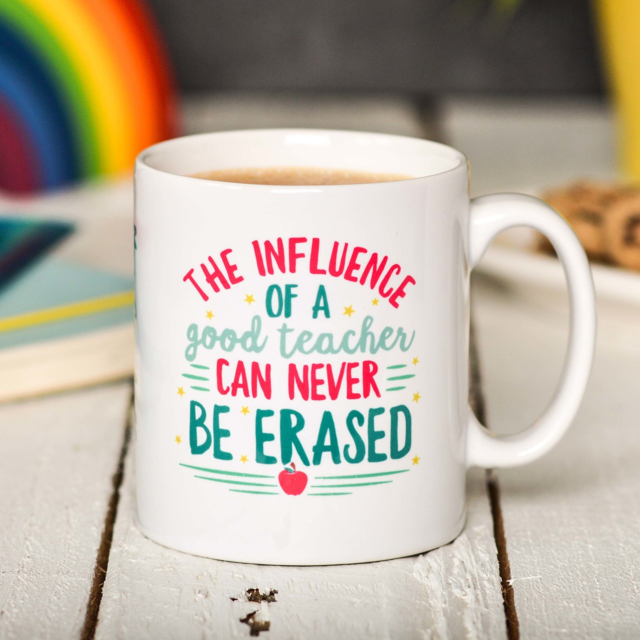 Personalised The influence of a good teacher can never be erased Mug