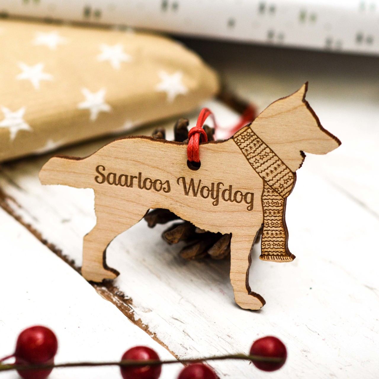 Personalised Saarloos Wolfdog Decoration