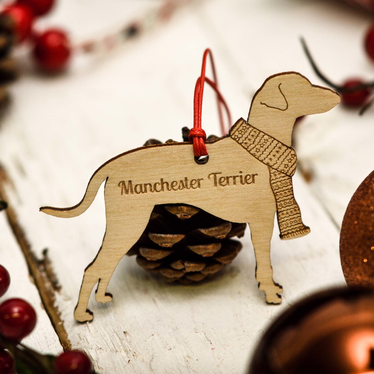 Personalised Manchester Terrier Decoration