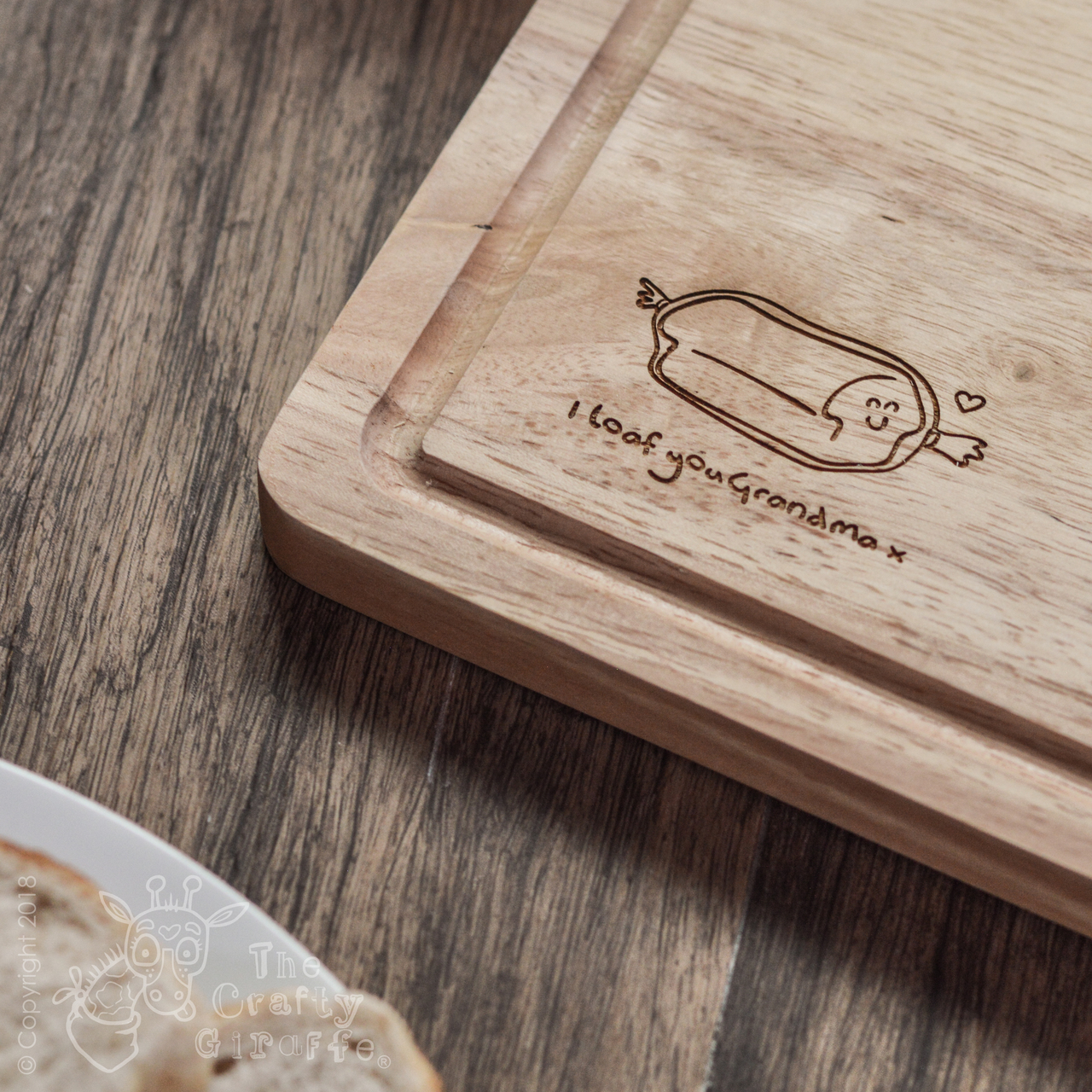 Personalised I Loaf you Wooden Board