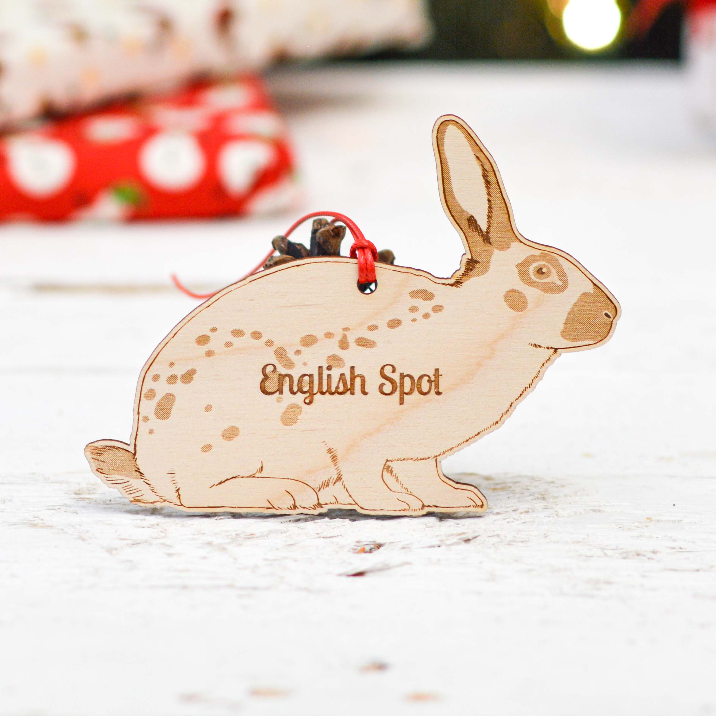Personalised English Spot Rabbit Decoration