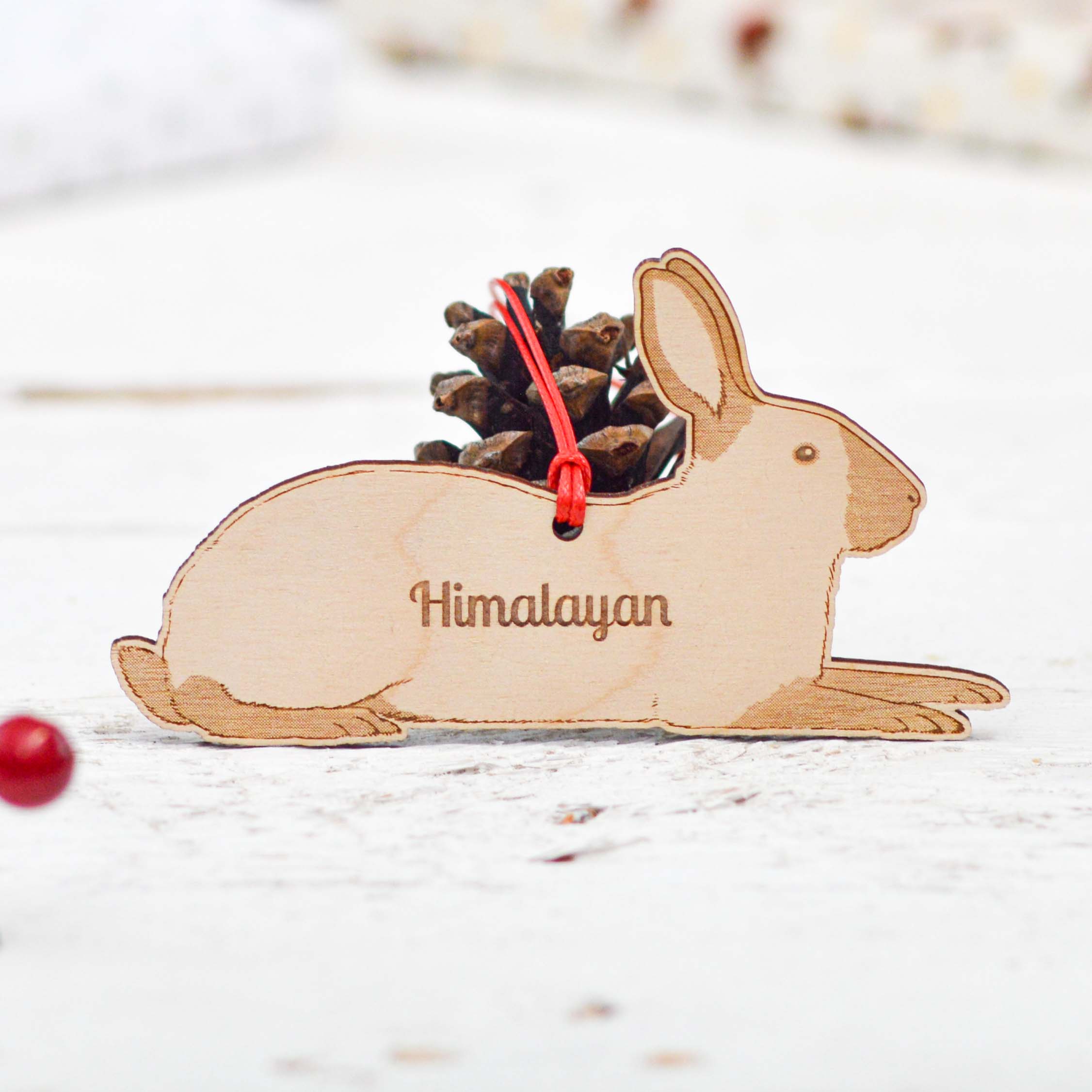 Personalised Himalayan Rabbit Decoration