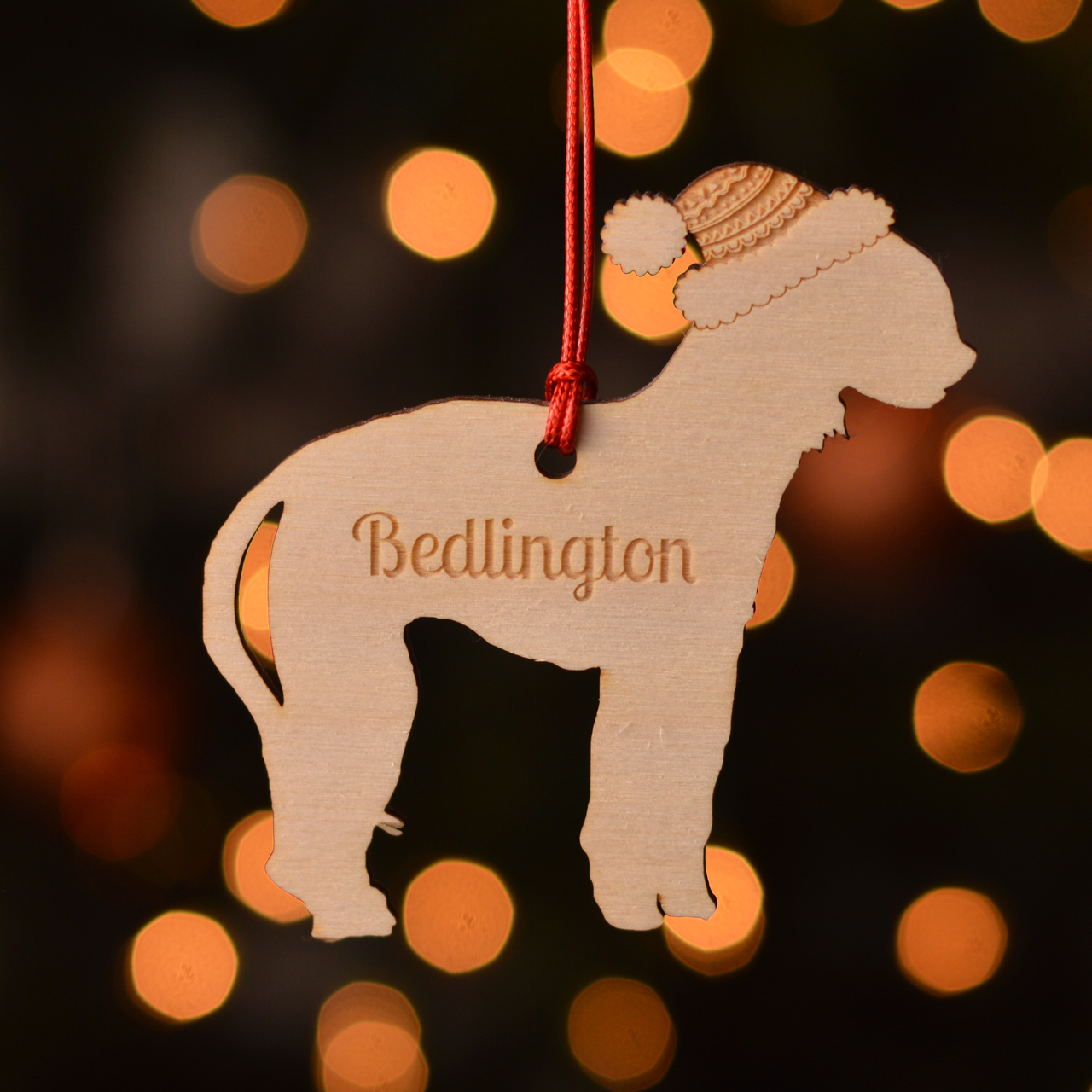 Personalised Bedlington Dog Decoration