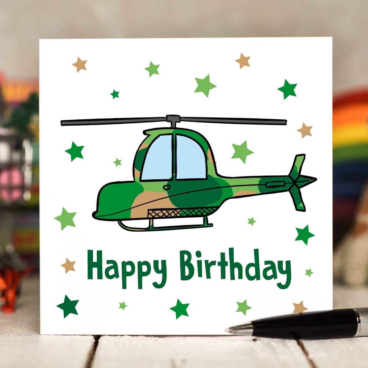 Helicopter Birthday Card