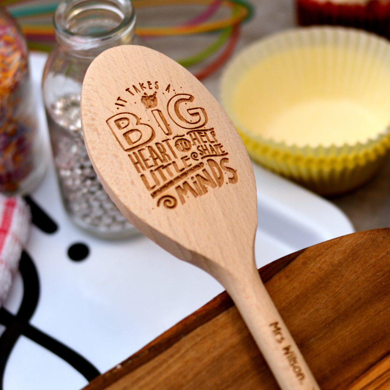 Personalised It takes a big heart Wooden Spoon