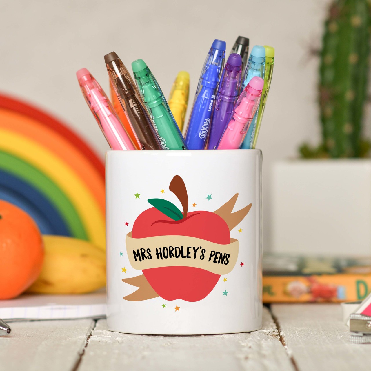 Personalised Apple Teacher Pencil Pot