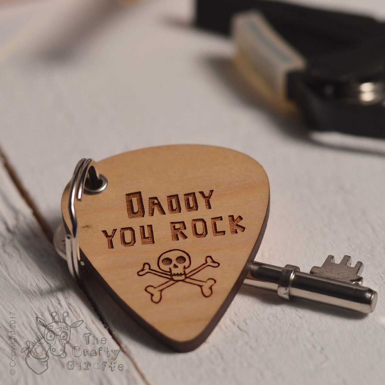 Personalised You Rock Message Pick Keyring