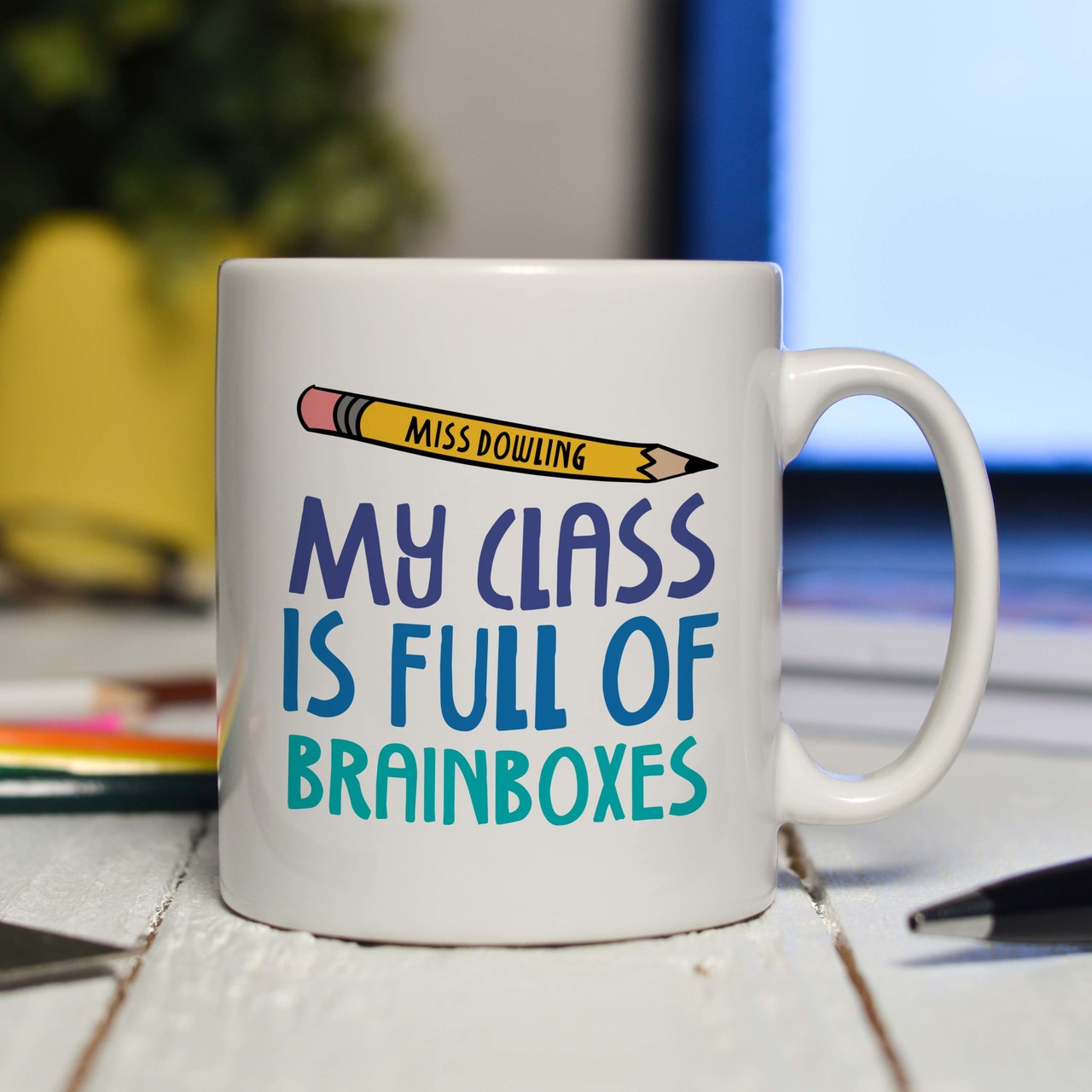 Personalised My class is full of brainboxes Mug