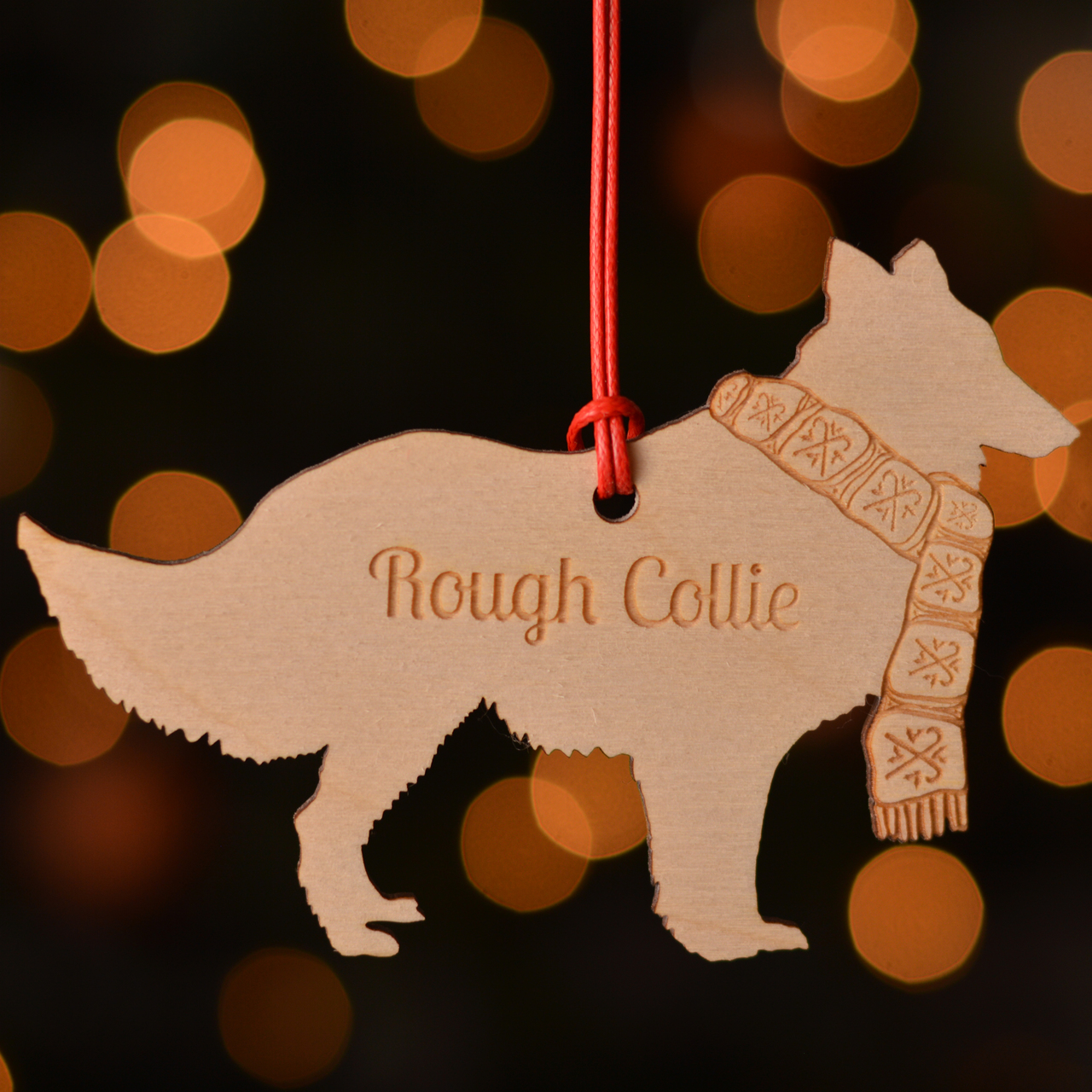 Personalised Rough Collie Decoration