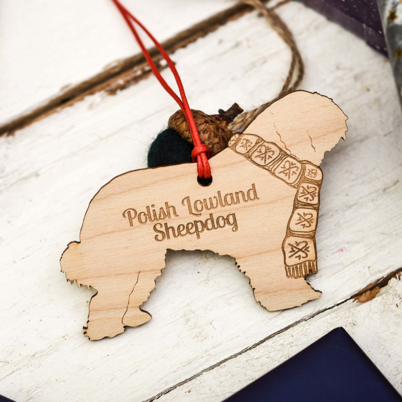 Personalised Polish Lowland Sheepdog Decoration