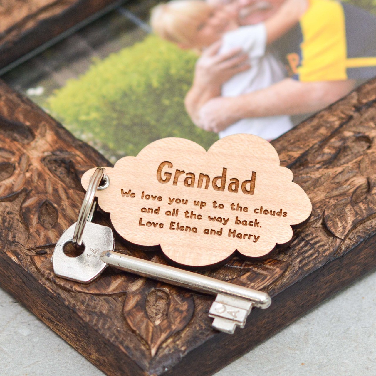 Personalised Cloud Fathers Day Keyring