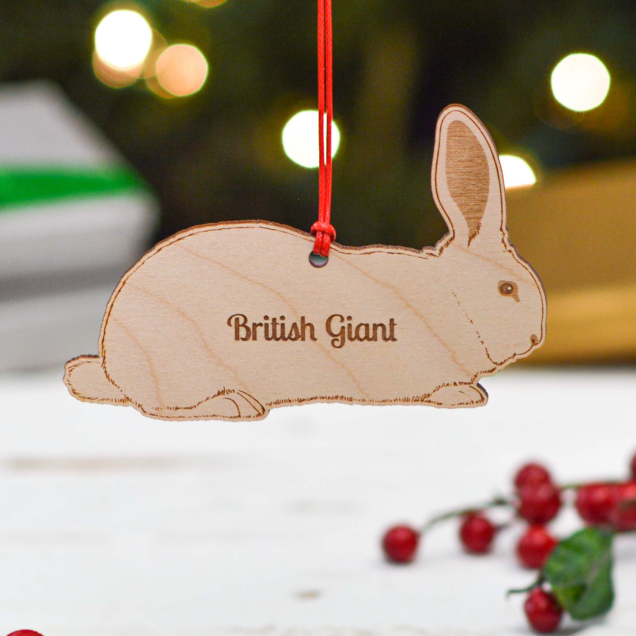 Personalised British Giant Rabbit Decoration