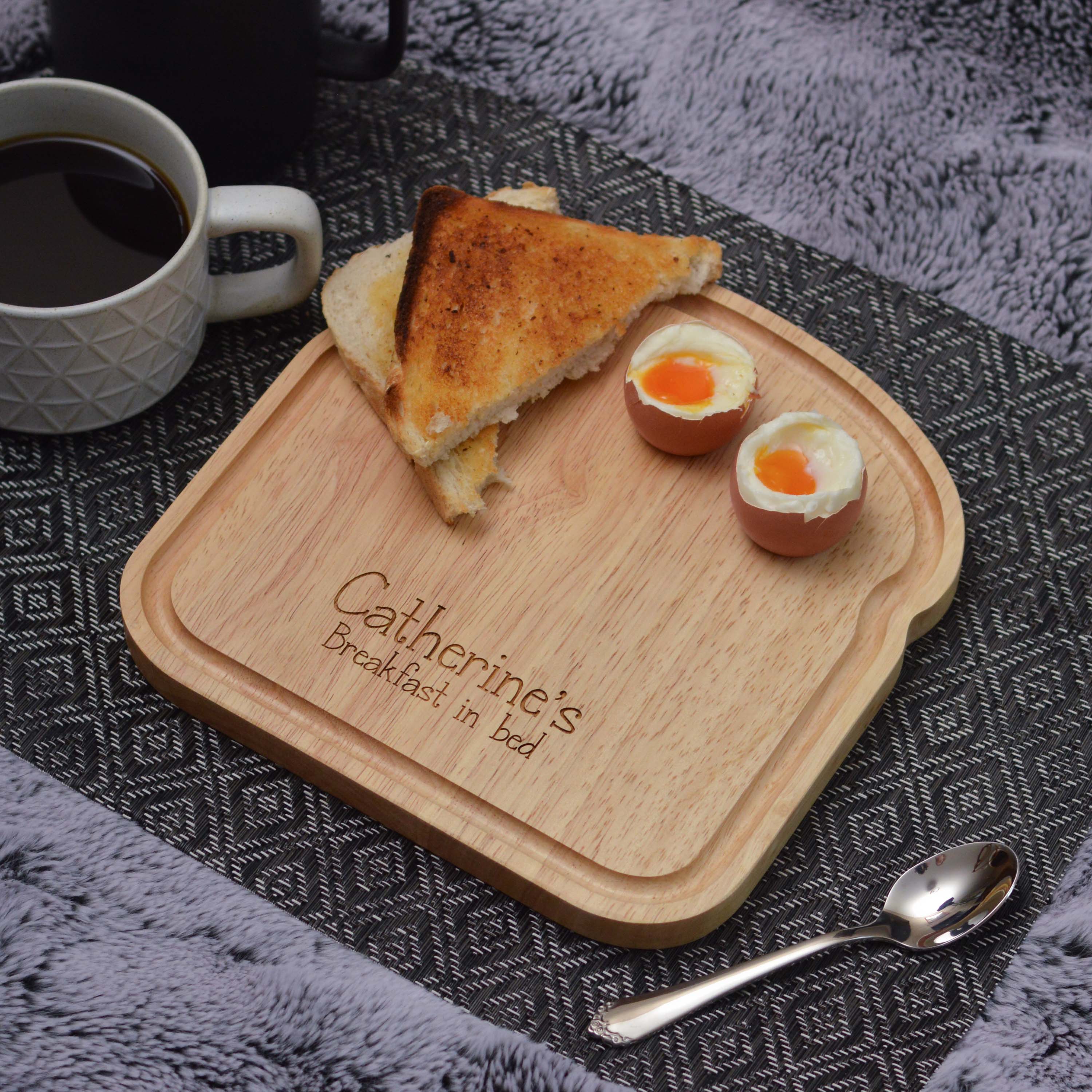 Personalised Breakfast Egg Wooden Board – Breakfast in Bed Valentine’s Day