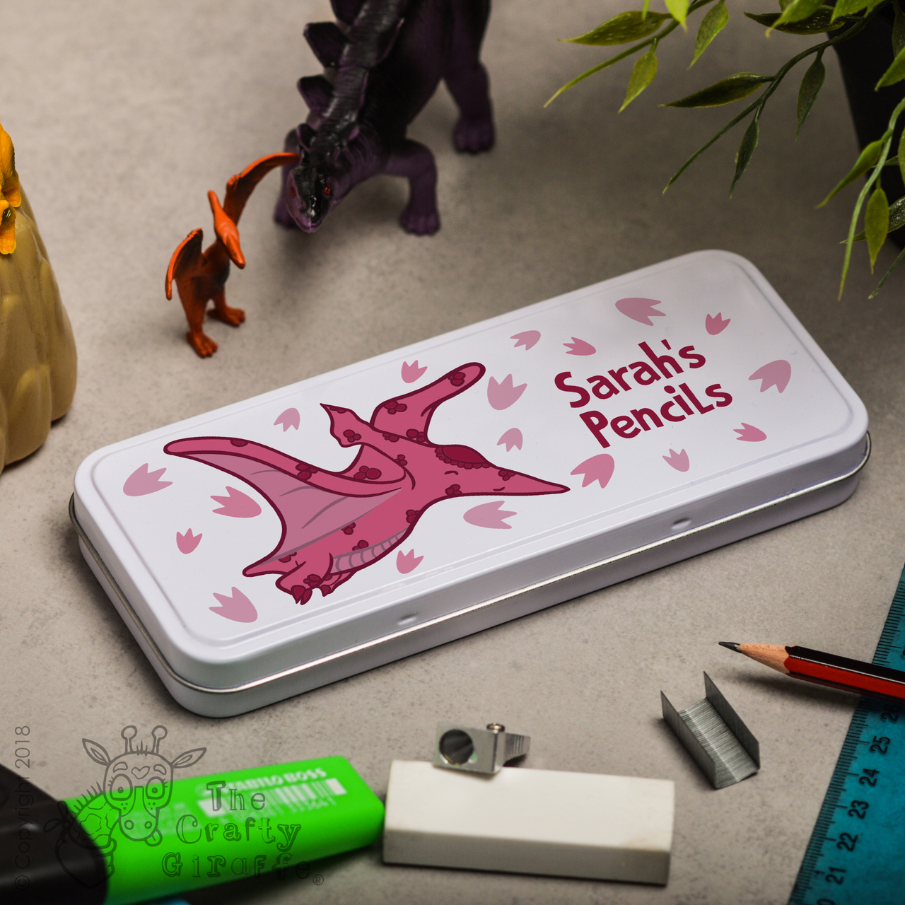 Personalised Pterodactyls Pencil Tin