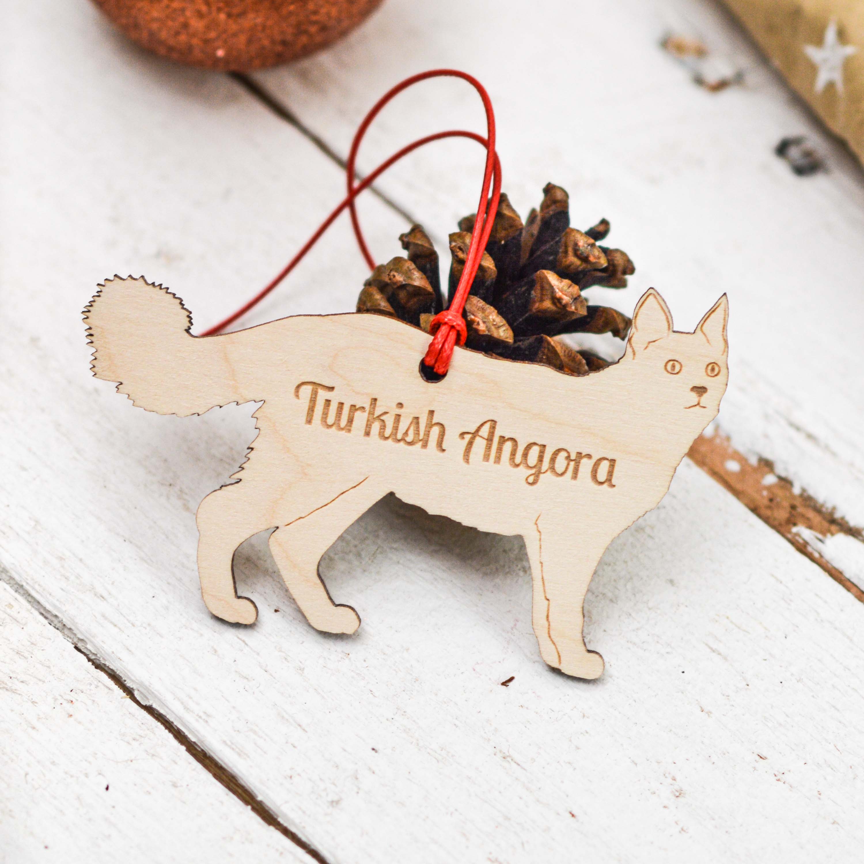 Personalised Turkish Angora Cat Decoration