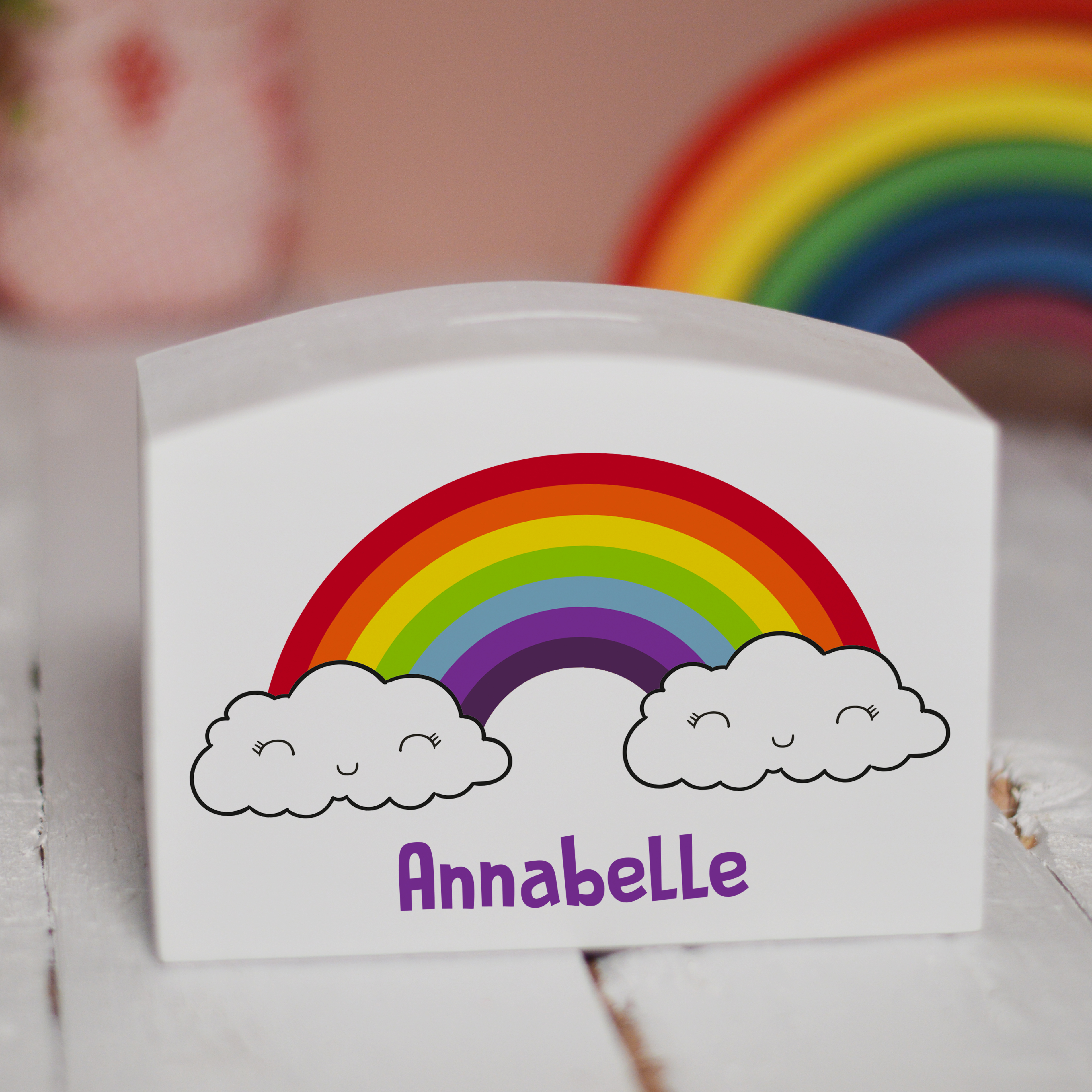 Personalised Rainbow Money Box