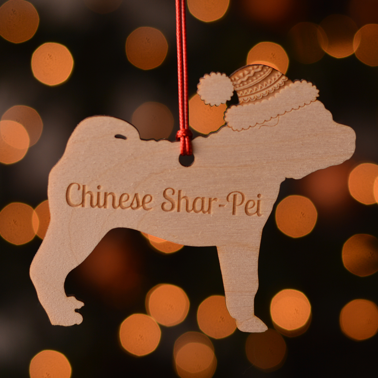 Personalised Chinese Shar Pei Dog Decoration