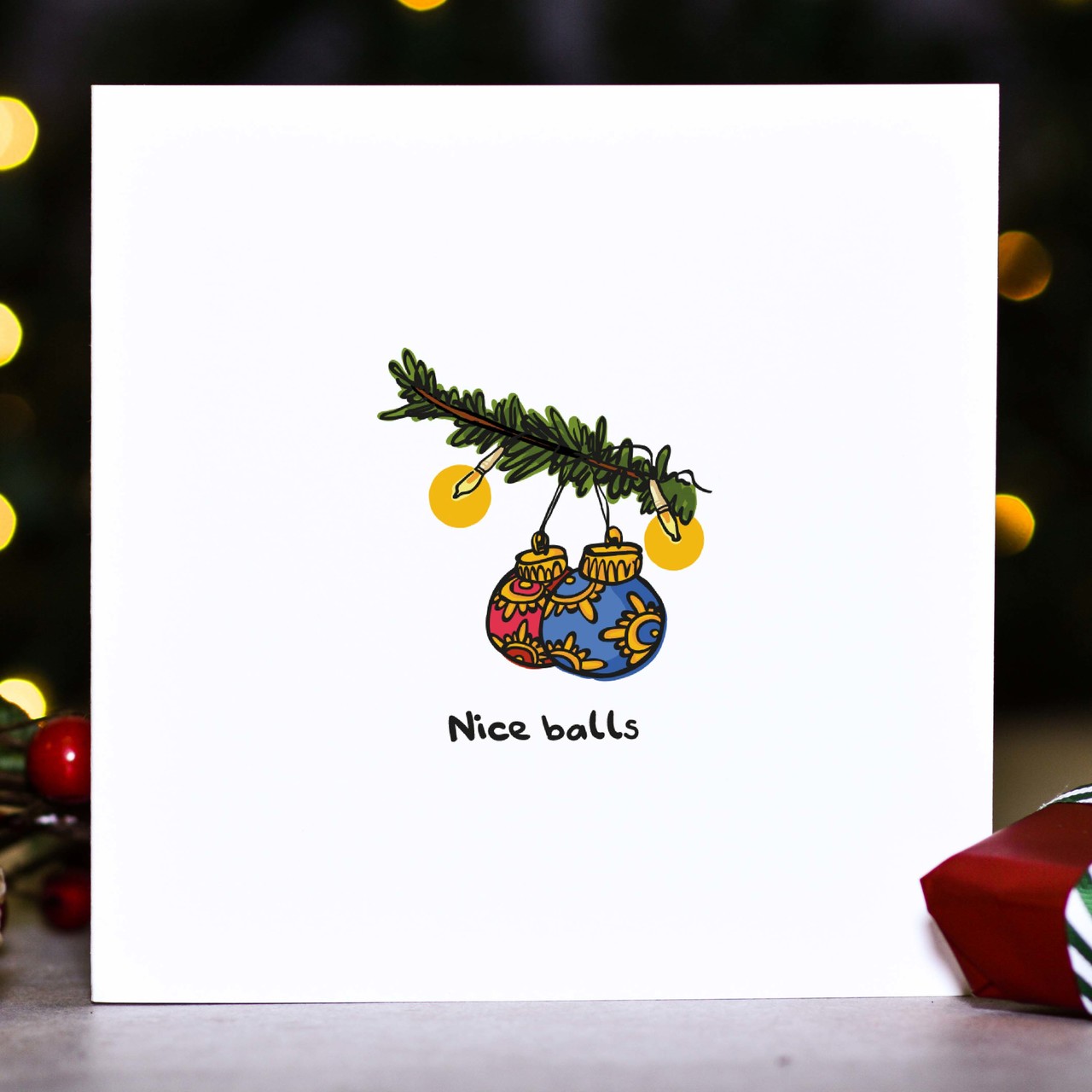 Nice balls Christmas Card