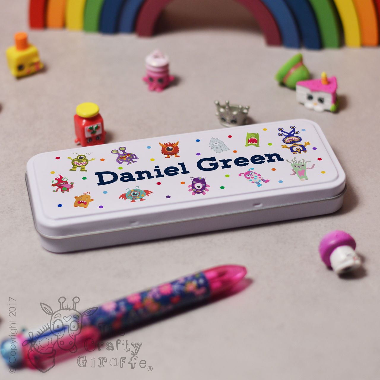 Personalised Monster Pencil Tin