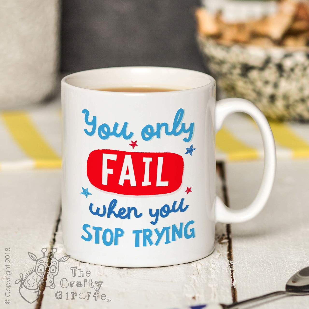 You only fail when you stop trying Mug