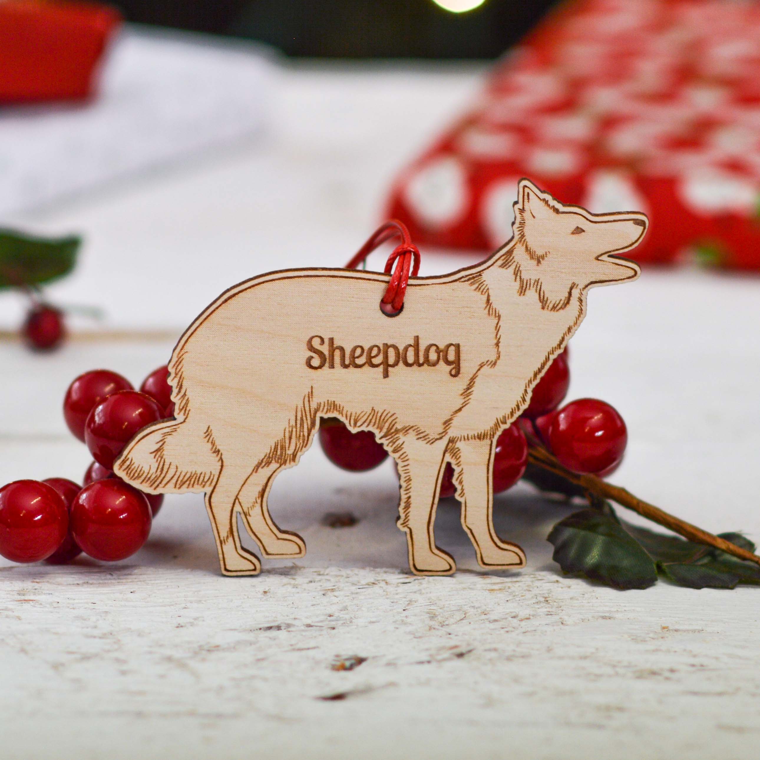 Personalised Sheepdog Decoration