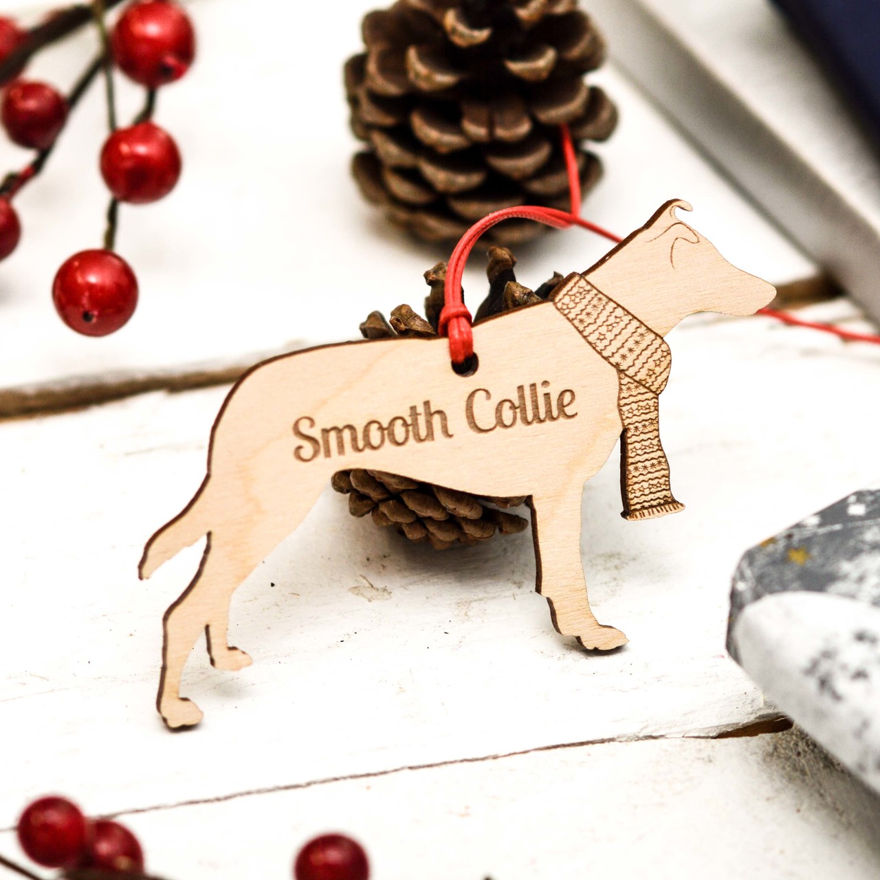 Personalised Smooth Collie Decoration