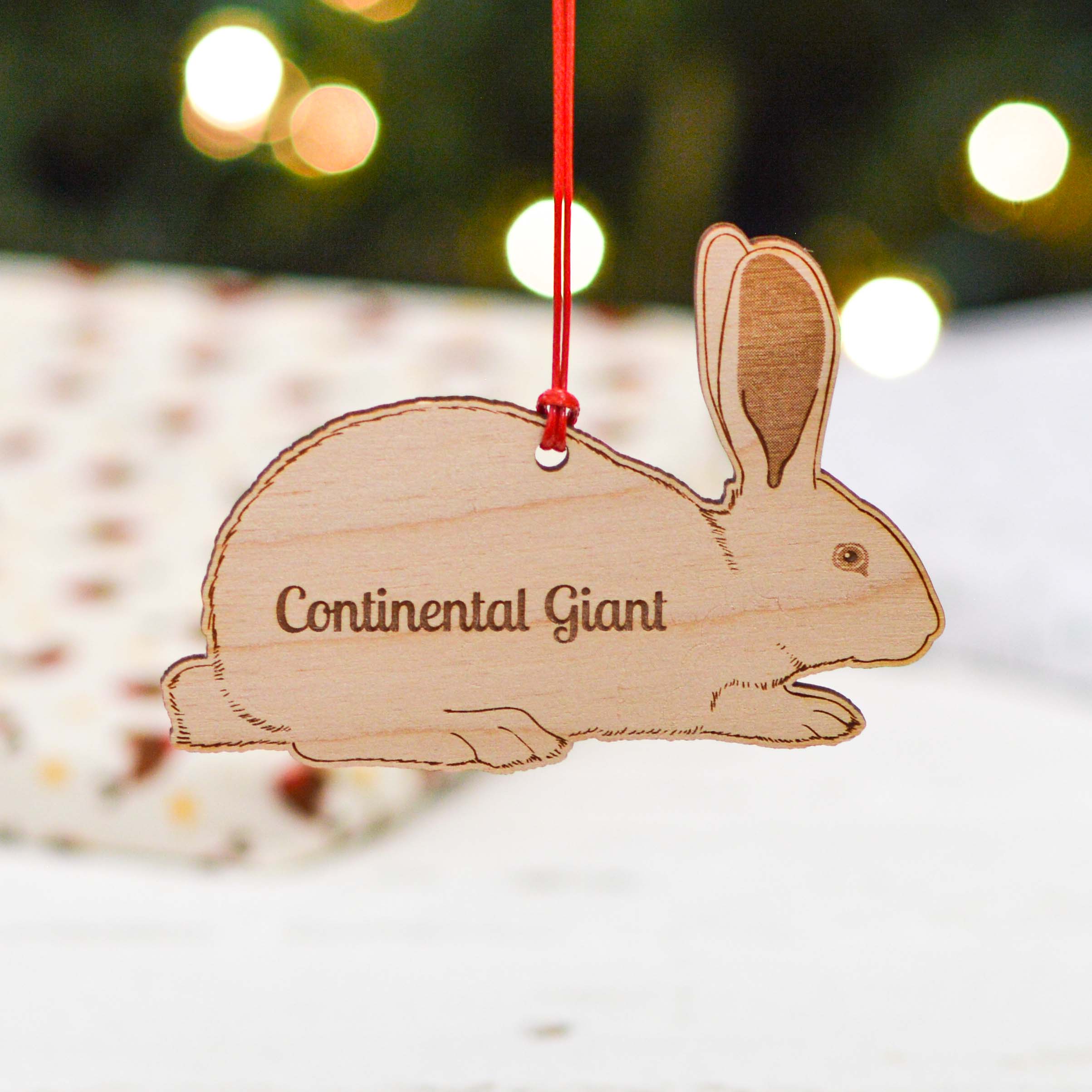 Personalised Continental Giant Rabbit Decoration