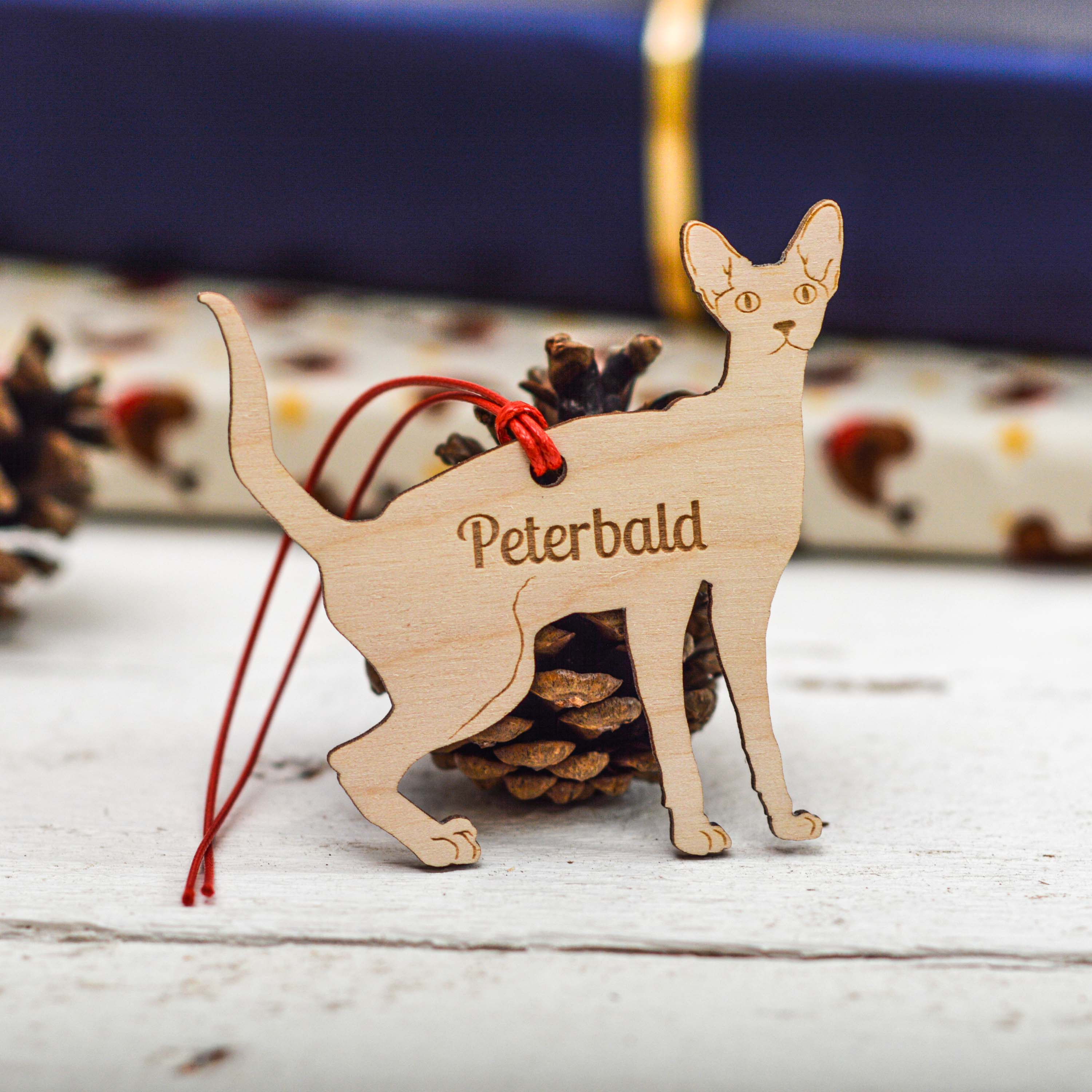Personalised Peterbald Cat Decoration