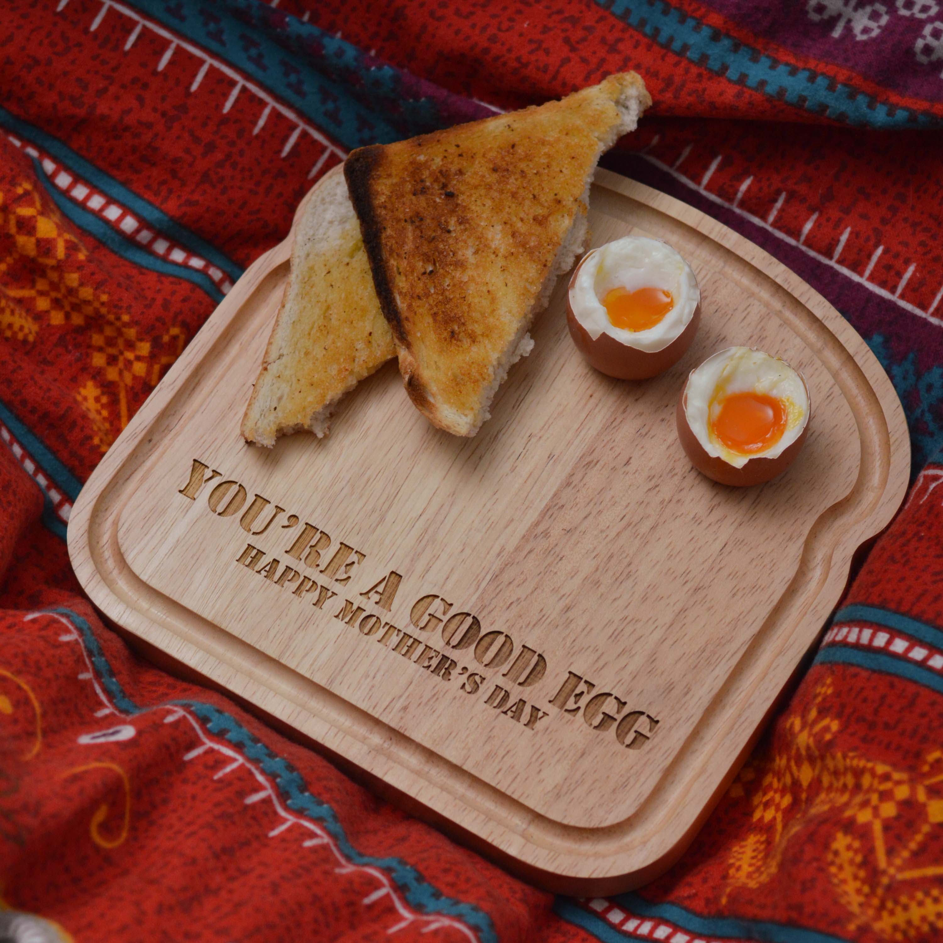 Personalised Breakfast Egg Wooden Board – Eggs and Soldiers Mother’s Day