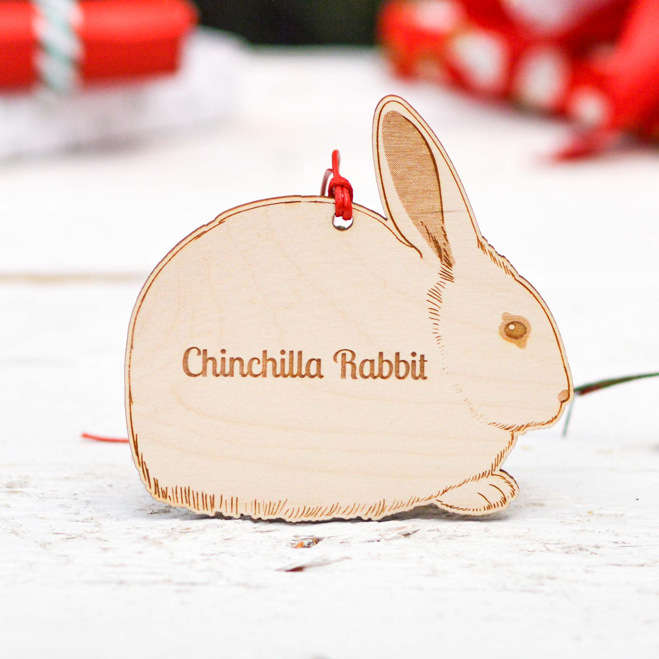 Personalised Chinchilla Rabbit Decoration