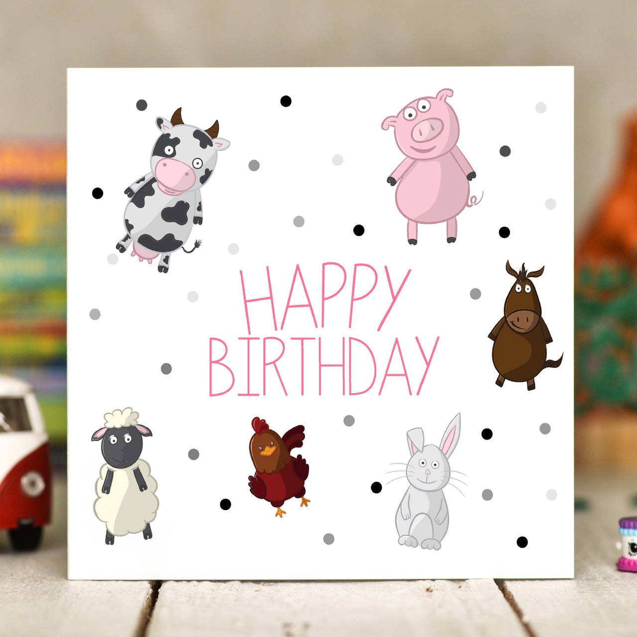 Farm Animals Birthday Card