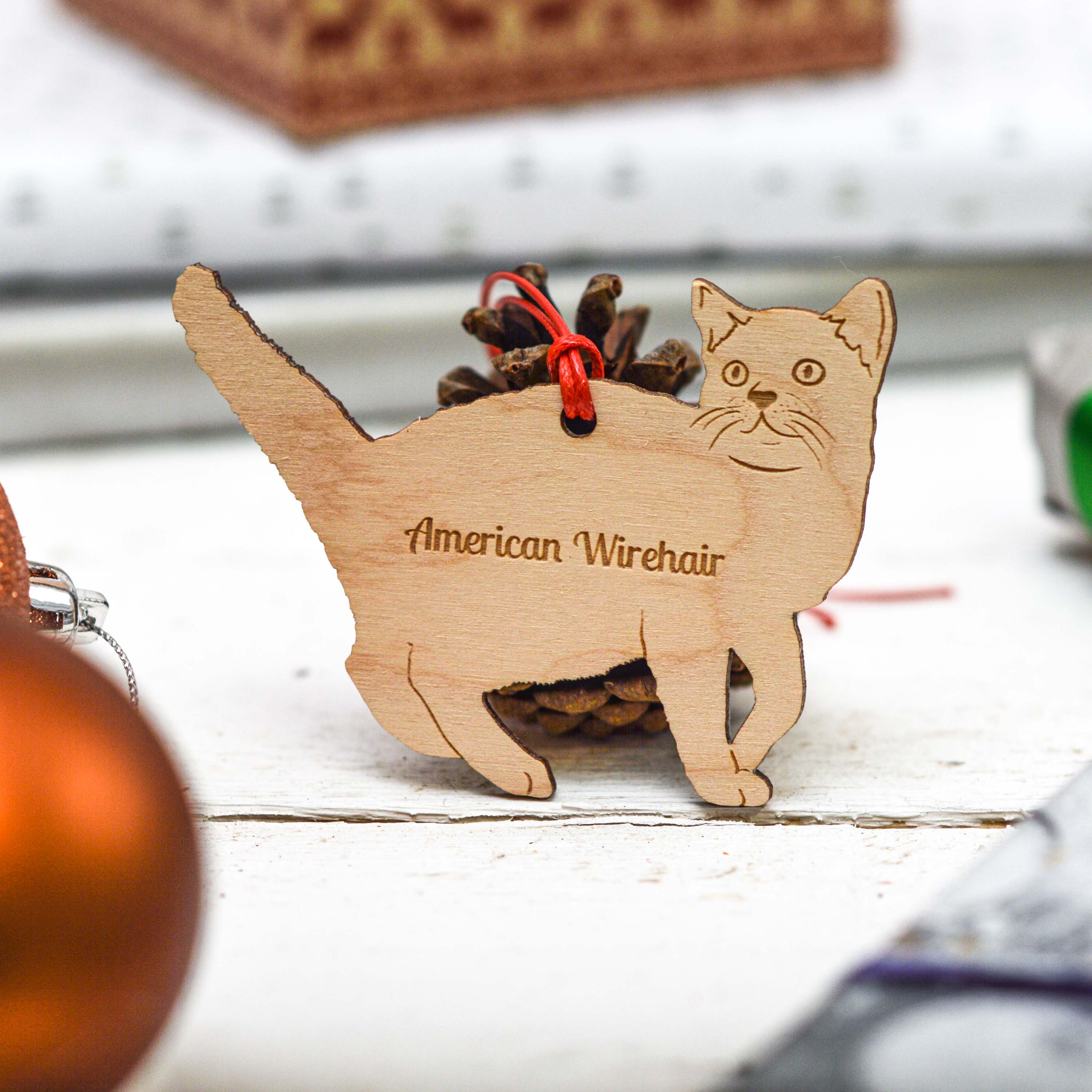 Personalised American Wirehair Cat Decoration
