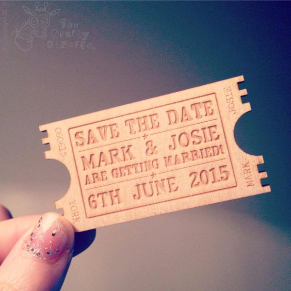 Personalised Save The Date Ticket Magnet x 5