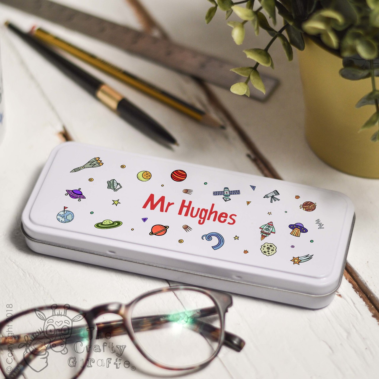 Personalised Space Pencil Tin