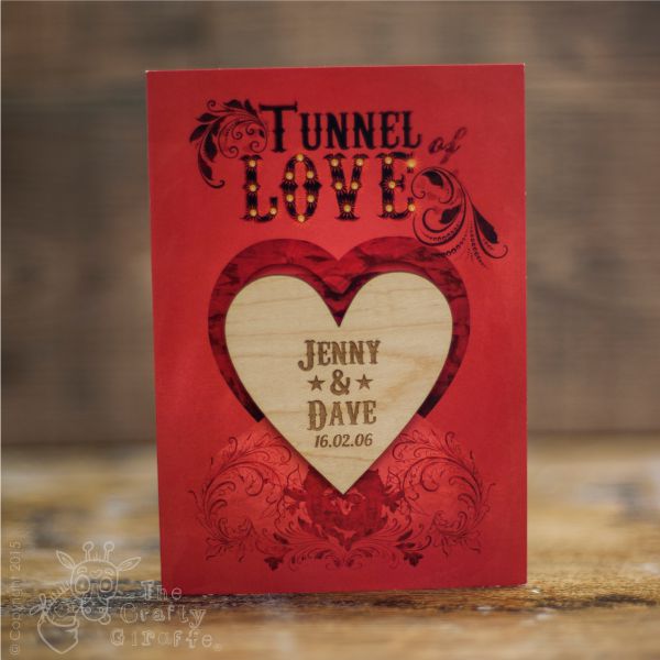 Personalised Tunnel of love Card Single Heart Magnet