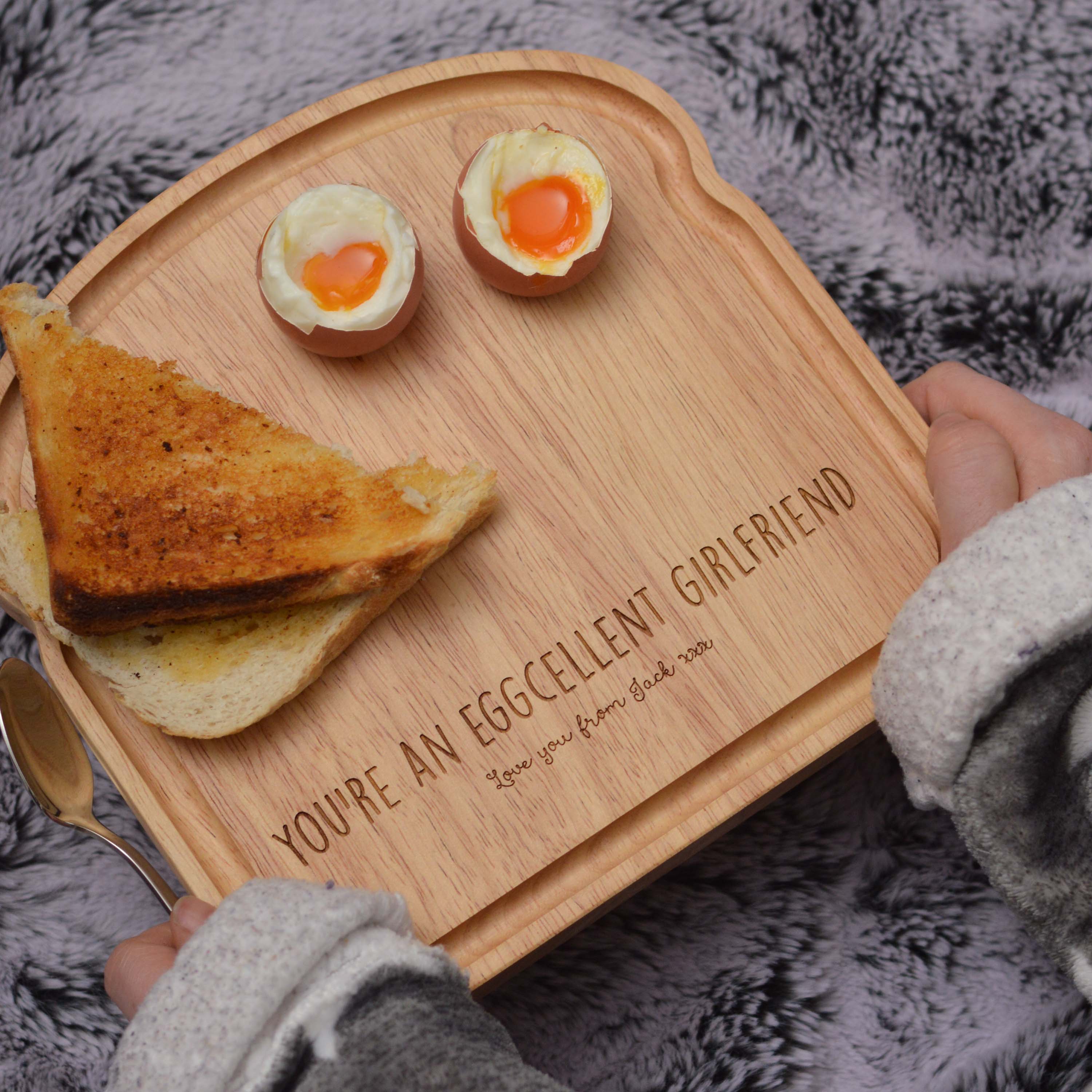 Personalised Breakfast Egg Wooden Board – Eggcellent Valentine’s Day