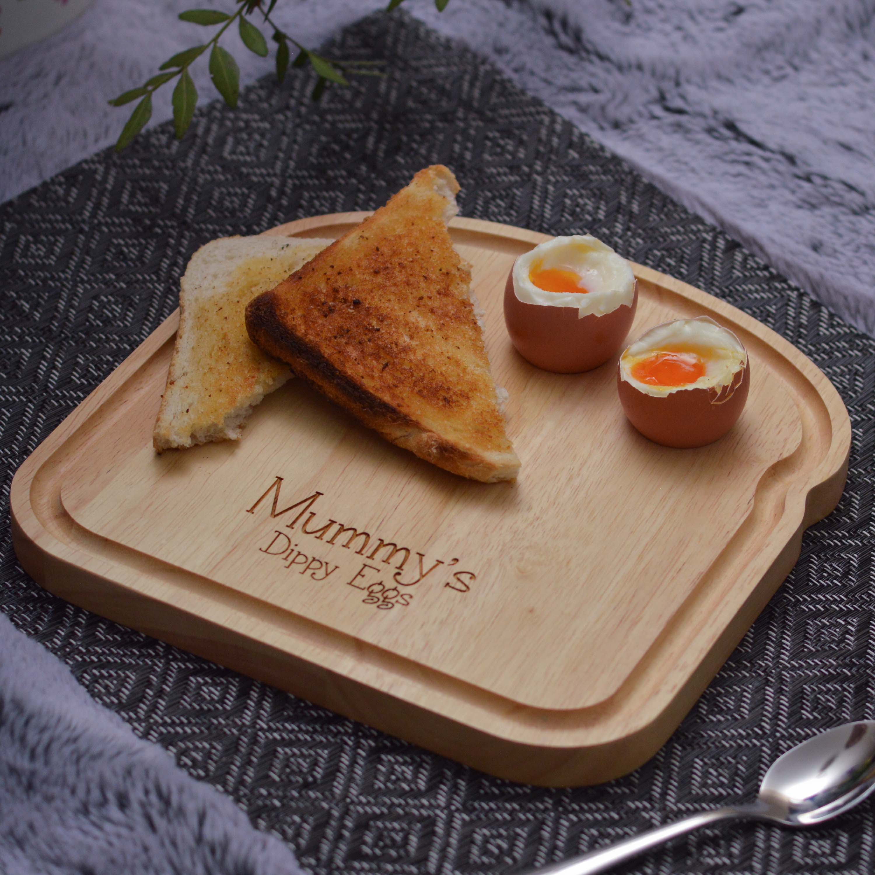 Personalised Breakfast Egg Wooden Board – Breakfast in Bed Mother’s Day