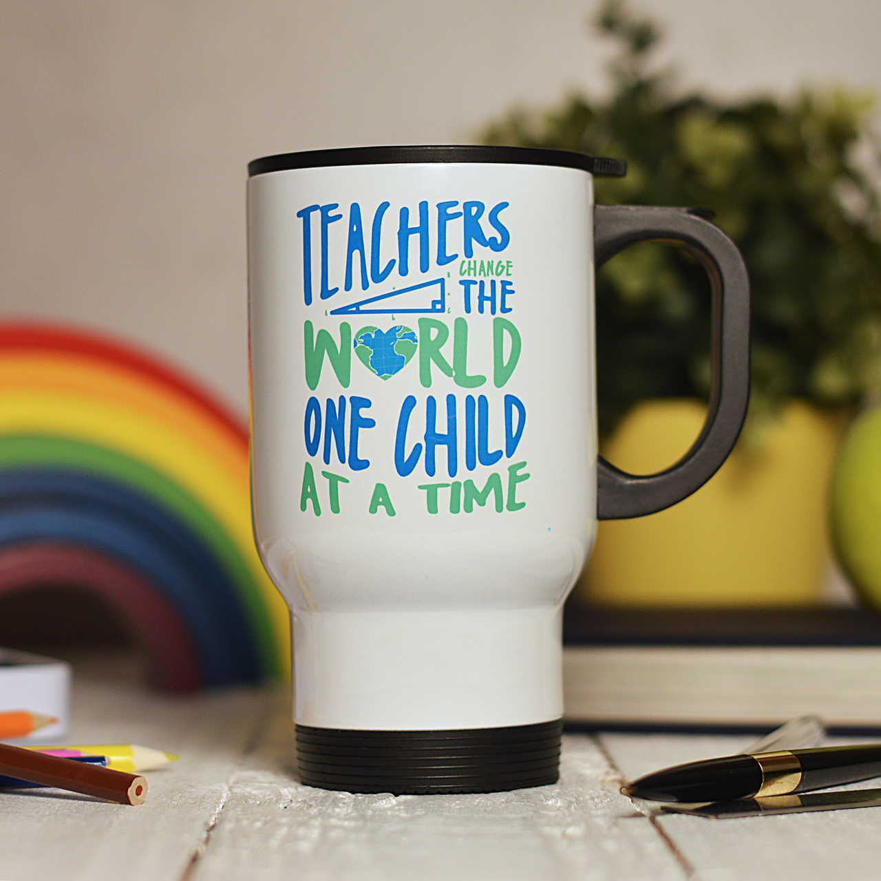 Personalised Teachers change the world one child at a time Travel Mug