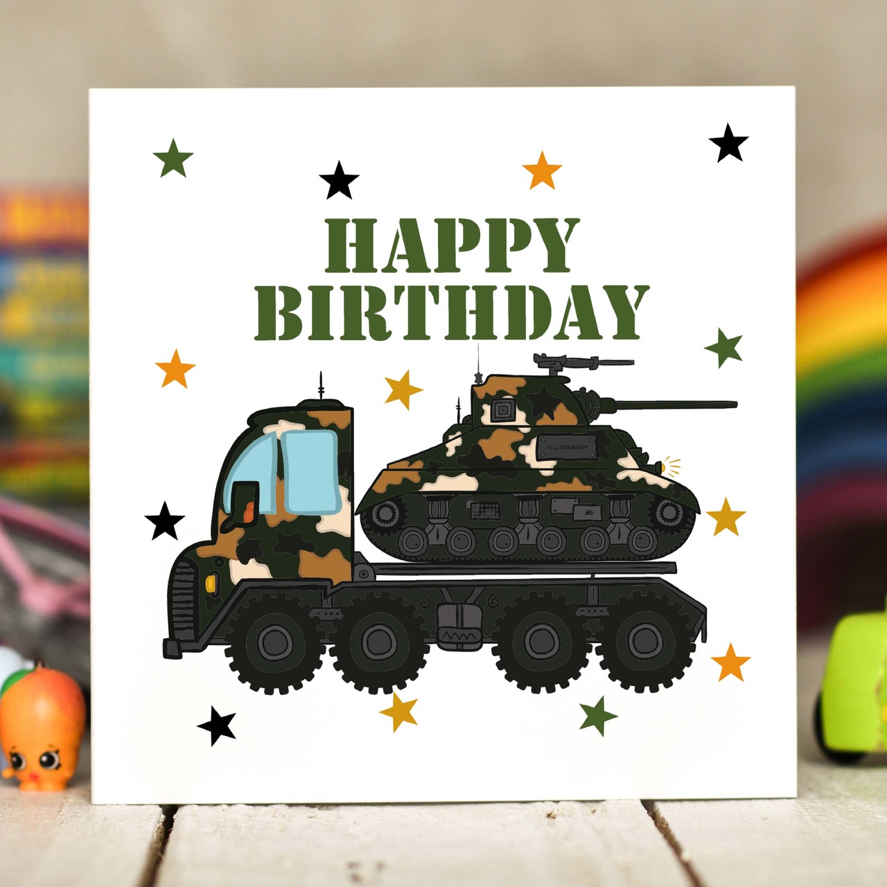 Tank Transporter Birthday Card