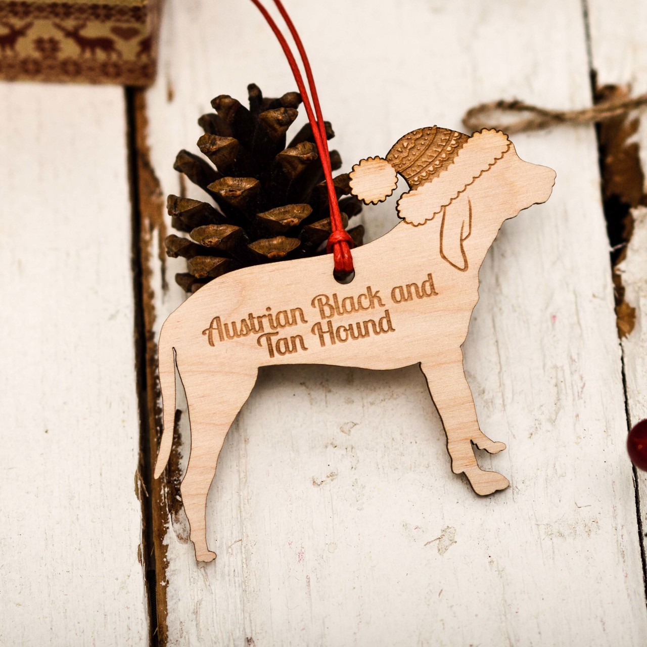 Personalised Austrian Black and Tan Hound Decoration