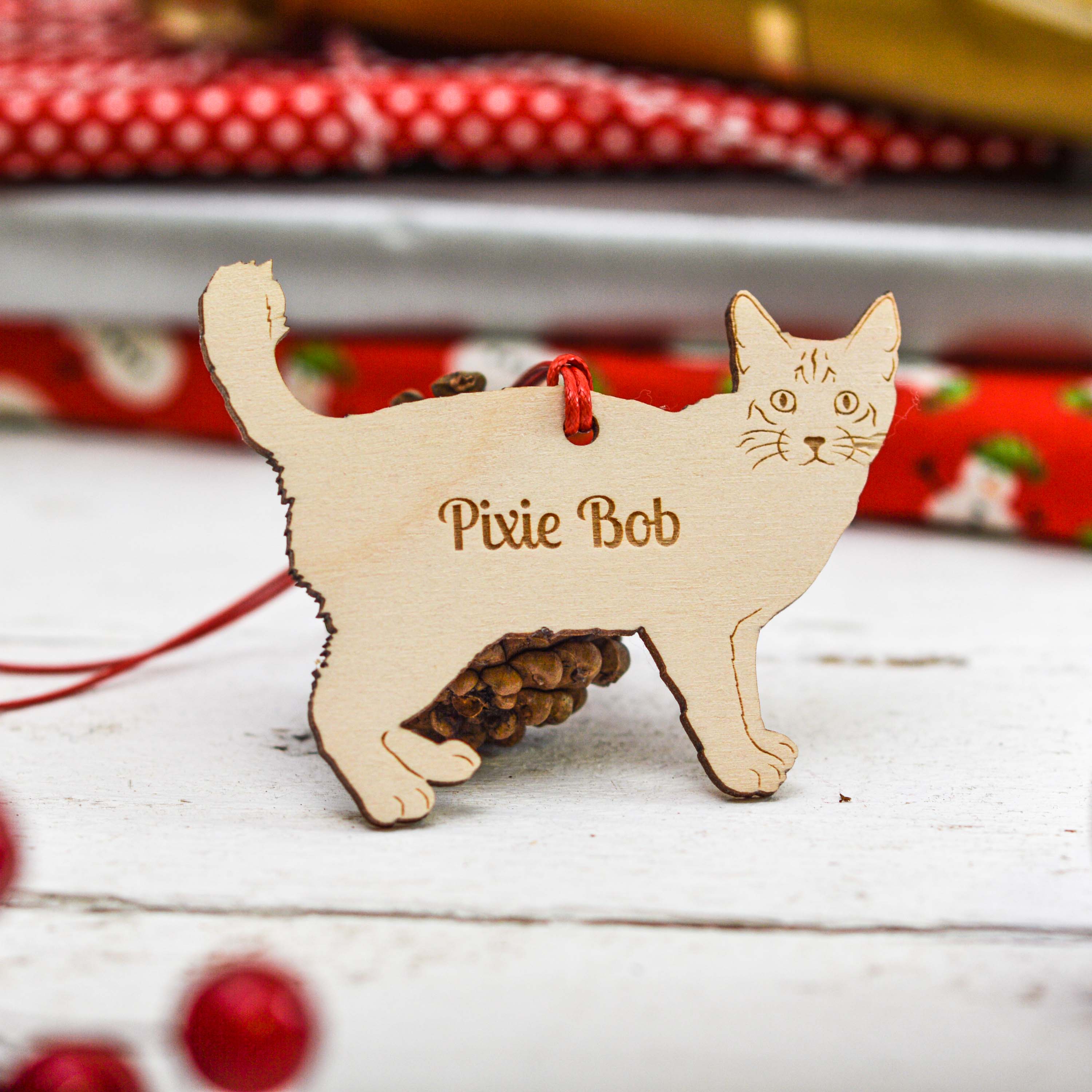 Personalised Pixie Bob Cat Decoration