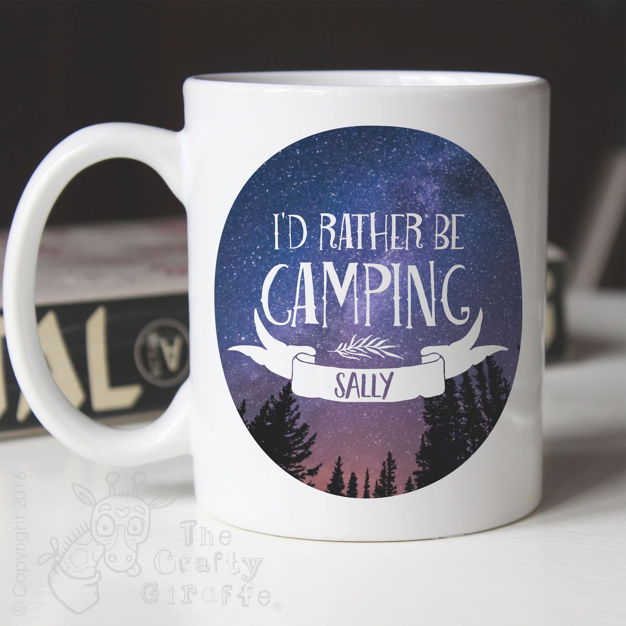 Personalised Mug I’d rather be camping