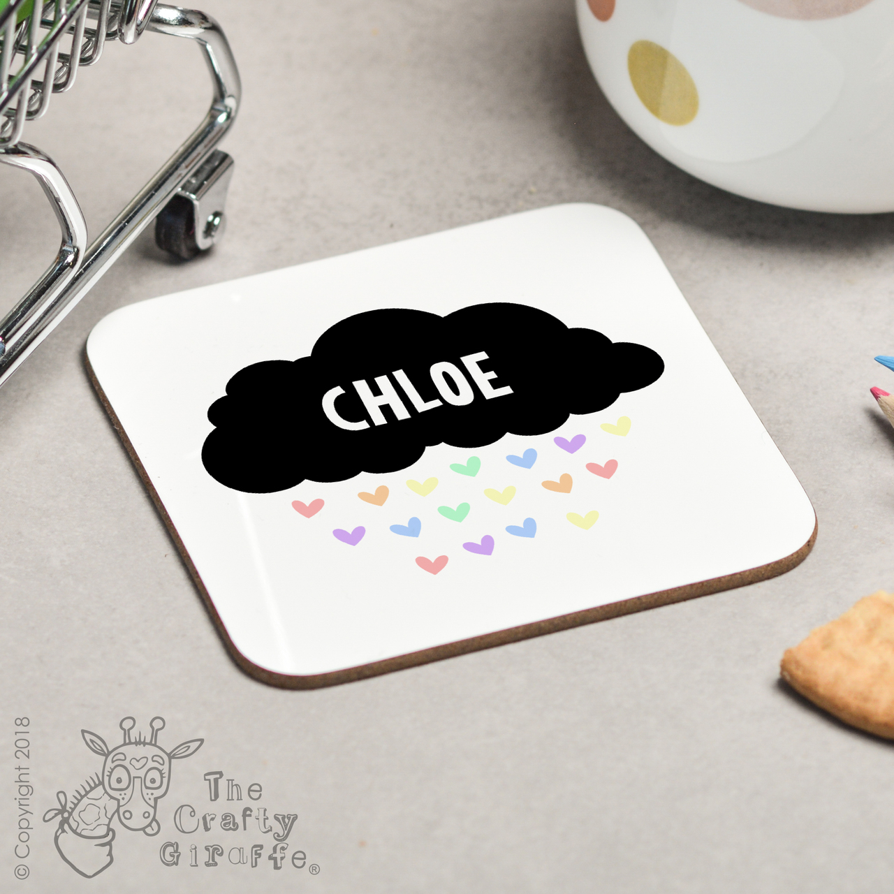 Personalised Black Cloud Coaster